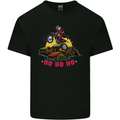 Christmas Santa Motocross Dirt Bike Mens Cotton T-Shirt Tee Top Black