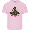 Christmas Santa Motocross Dirt Bike Mens Cotton T-Shirt Tee Top Light Pink