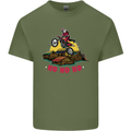 Christmas Santa Motocross Dirt Bike Mens Cotton T-Shirt Tee Top Military Green