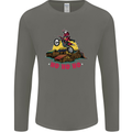 Christmas Santa Motocross Dirt Bike Mens Long Sleeve T-Shirt Charcoal