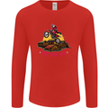 Christmas Santa Motocross Dirt Bike Mens Long Sleeve T-Shirt Red