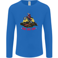 Christmas Santa Motocross Dirt Bike Mens Long Sleeve T-Shirt Royal Blue