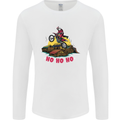 Christmas Santa Motocross Dirt Bike Mens Long Sleeve T-Shirt White