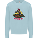 Christmas Santa Motocross Dirt Bike Mens Sweatshirt Jumper Light Blue