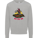 Christmas Santa Motocross Dirt Bike Mens Sweatshirt Jumper Sports Grey