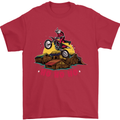 Christmas Santa Motocross Dirt Bike Mens T-Shirt Cotton Gildan Red