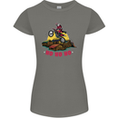 Christmas Santa Motocross Dirt Bike Womens Petite Cut T-Shirt Charcoal
