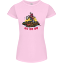 Christmas Santa Motocross Dirt Bike Womens Petite Cut T-Shirt Light Pink