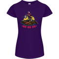 Christmas Santa Motocross Dirt Bike Womens Petite Cut T-Shirt Purple