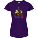 Christmas Santa Motocross Dirt Bike Womens Petite Cut T-Shirt Purple