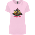Christmas Santa Motocross Dirt Bike Womens Wider Cut T-Shirt Light Pink