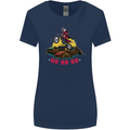 Christmas Santa Motocross Dirt Bike Womens Wider Cut T-Shirt Navy Blue