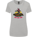 Christmas Santa Motocross Dirt Bike Womens Wider Cut T-Shirt Sports Grey