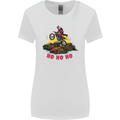 Christmas Santa Motocross Dirt Bike Womens Wider Cut T-Shirt White