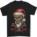 Christmas Santa Skull Heavy Metal Biker Mens T-Shirt Cotton Gildan Black