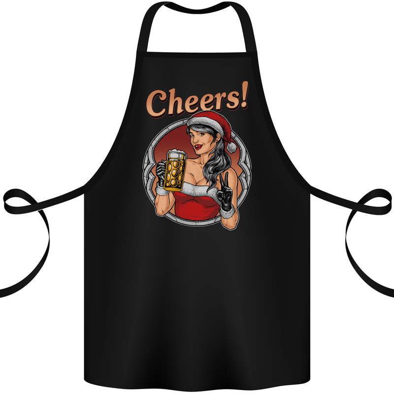 Christmas Sexy Santa Clause Xmas Cotton Apron 100% Organic Black