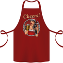 Christmas Sexy Santa Clause Xmas Cotton Apron 100% Organic Maroon