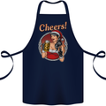 Christmas Sexy Santa Clause Xmas Cotton Apron 100% Organic Navy Blue