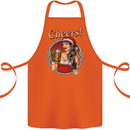 Christmas Sexy Santa Clause Xmas Cotton Apron 100% Organic Orange