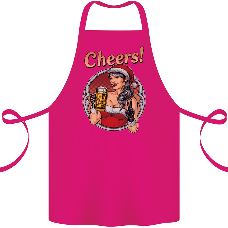 Christmas Sexy Santa Clause Xmas Cotton Apron 100% Organic Pink