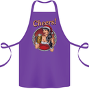 Christmas Sexy Santa Clause Xmas Cotton Apron 100% Organic Purple