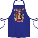 Christmas Sexy Santa Clause Xmas Cotton Apron 100% Organic Royal Blue