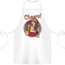 Christmas Sexy Santa Clause Xmas Cotton Apron 100% Organic White