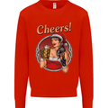 Christmas Sexy Santa Clause Xmas Mens Sweatshirt Jumper Bright Red