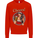 Christmas Sexy Santa Clause Xmas Mens Sweatshirt Jumper Bright Red