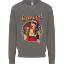Christmas Sexy Santa Clause Xmas Mens Sweatshirt Jumper Charcoal