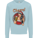 Christmas Sexy Santa Clause Xmas Mens Sweatshirt Jumper Light Blue