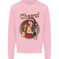 Christmas Sexy Santa Clause Xmas Mens Sweatshirt Jumper Light Pink