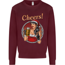 Christmas Sexy Santa Clause Xmas Mens Sweatshirt Jumper Maroon