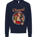 Christmas Sexy Santa Clause Xmas Mens Sweatshirt Jumper Navy Blue