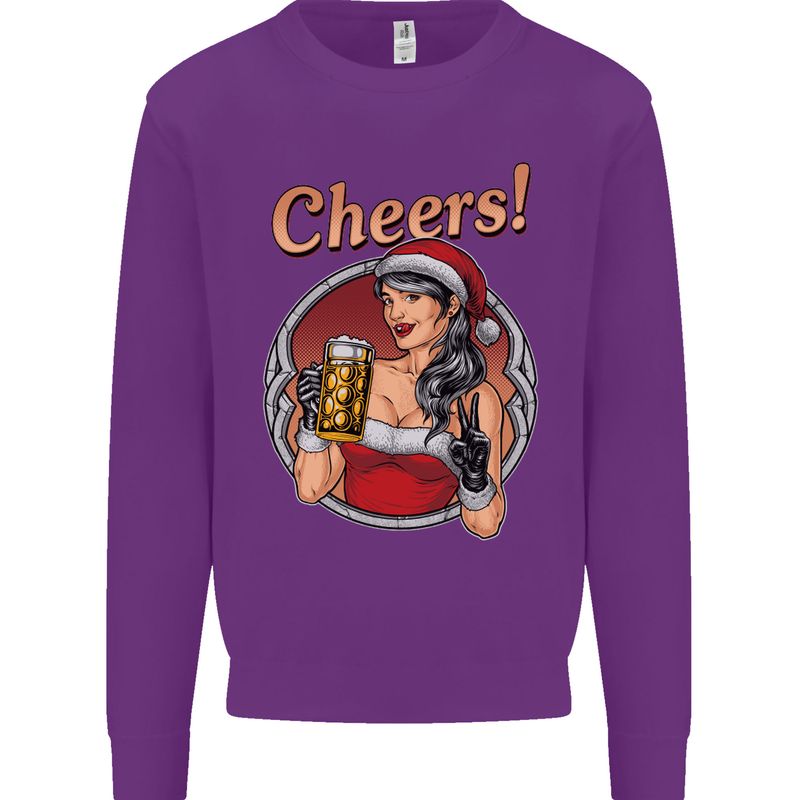 Christmas Sexy Santa Clause Xmas Mens Sweatshirt Jumper Purple