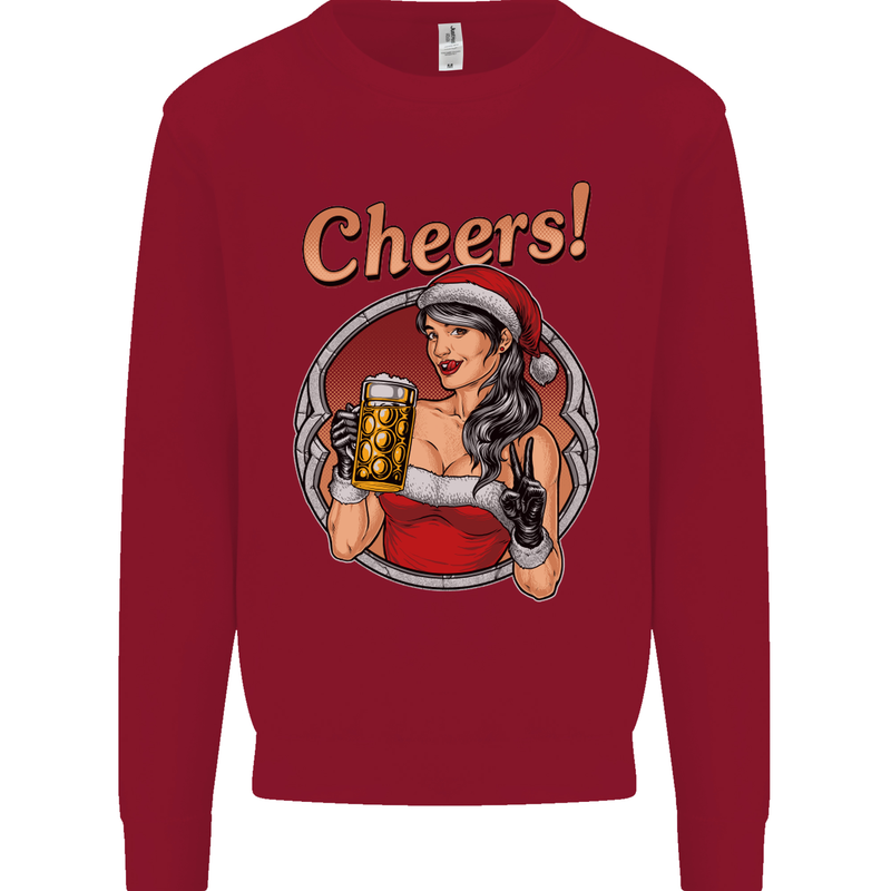 Christmas Sexy Santa Clause Xmas Mens Sweatshirt Jumper Red
