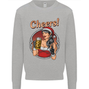 Christmas Sexy Santa Clause Xmas Mens Sweatshirt Jumper Sports Grey