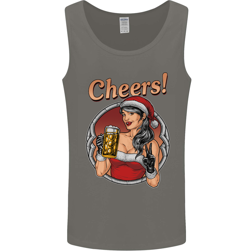 Christmas Sexy Santa Clause Xmas Mens Vest Tank Top Charcoal