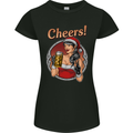 Christmas Sexy Santa Clause Xmas Womens Petite Cut T-Shirt Black