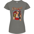 Christmas Sexy Santa Clause Xmas Womens Petite Cut T-Shirt Charcoal