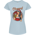 Christmas Sexy Santa Clause Xmas Womens Petite Cut T-Shirt Light Blue