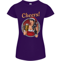 Christmas Sexy Santa Clause Xmas Womens Petite Cut T-Shirt Purple