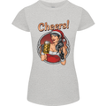 Christmas Sexy Santa Clause Xmas Womens Petite Cut T-Shirt Sports Grey