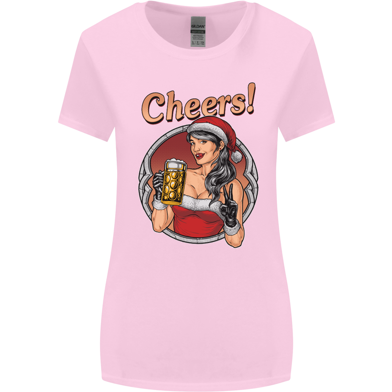 Christmas Sexy Santa Clause Xmas Womens Wider Cut T-Shirt Light Pink