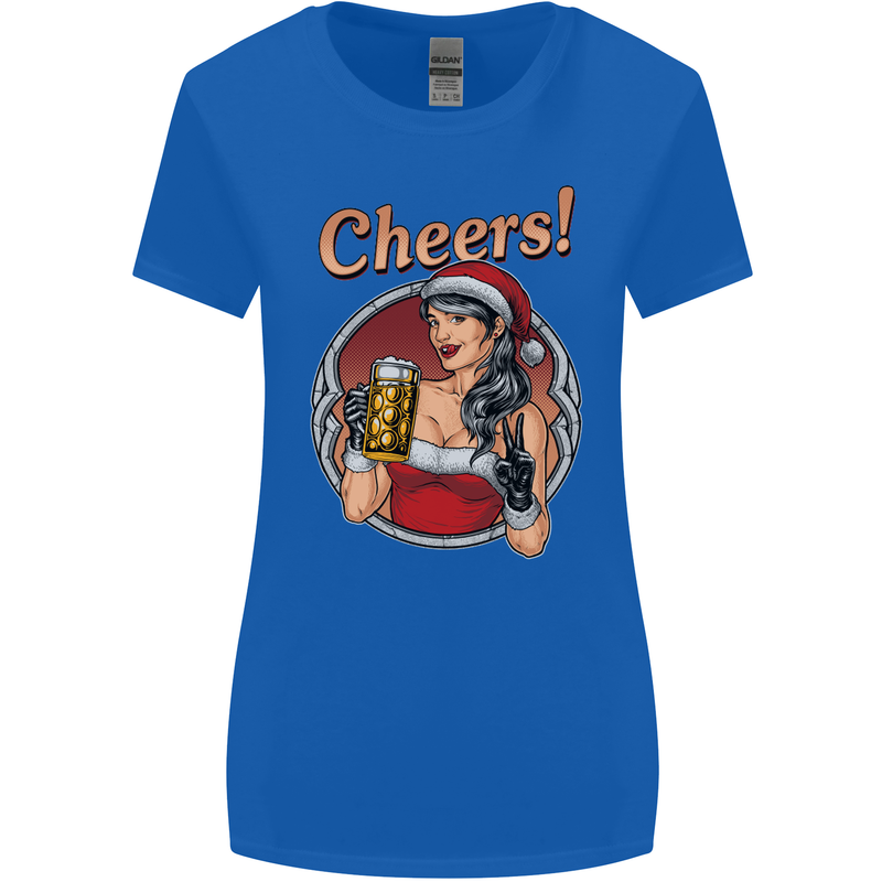 Christmas Sexy Santa Clause Xmas Womens Wider Cut T-Shirt Royal Blue
