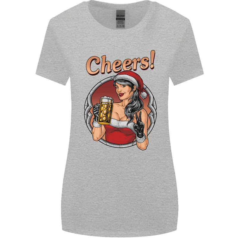 Christmas Sexy Santa Clause Xmas Womens Wider Cut T-Shirt Sports Grey