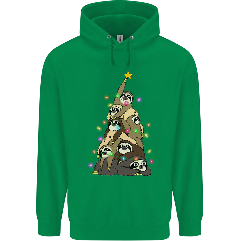 Christmas Sloth Tree Funny Xmas Childrens Kids Hoodie Irish Green