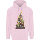 Christmas Sloth Tree Funny Xmas Childrens Kids Hoodie Light Pink