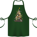Christmas Sloth Tree Funny Xmas Cotton Apron 100% Organic Forest Green