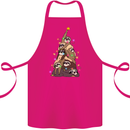 Christmas Sloth Tree Funny Xmas Cotton Apron 100% Organic Pink